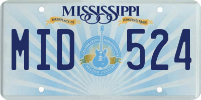 MS license plate MID524