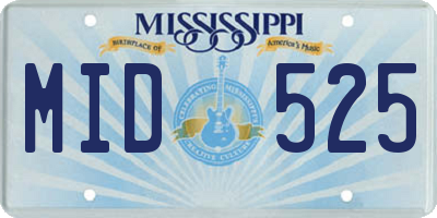 MS license plate MID525