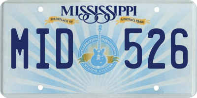 MS license plate MID526