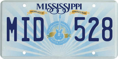 MS license plate MID528