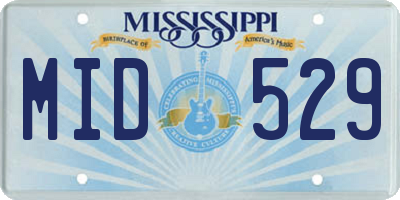 MS license plate MID529