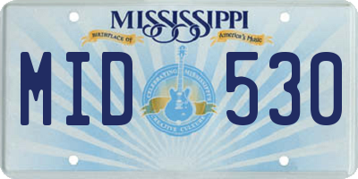 MS license plate MID530