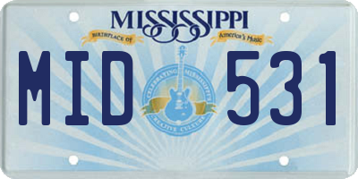 MS license plate MID531