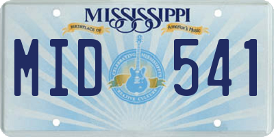 MS license plate MID541