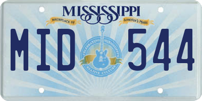 MS license plate MID544