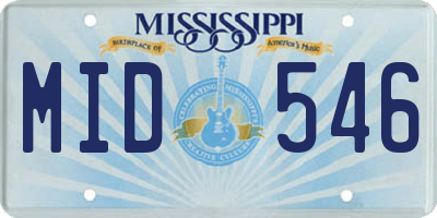 MS license plate MID546
