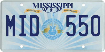 MS license plate MID550