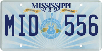 MS license plate MID556