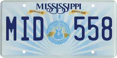 MS license plate MID558