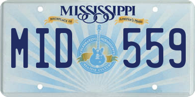 MS license plate MID559