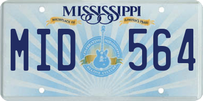 MS license plate MID564