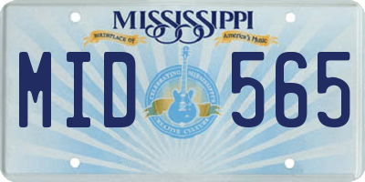 MS license plate MID565