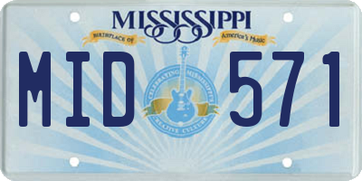 MS license plate MID571