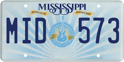 MS license plate MID573