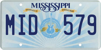 MS license plate MID579
