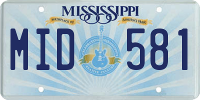 MS license plate MID581