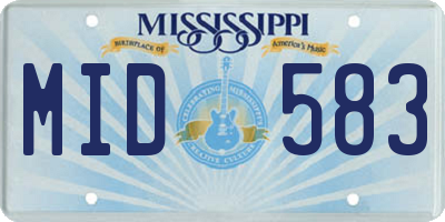 MS license plate MID583