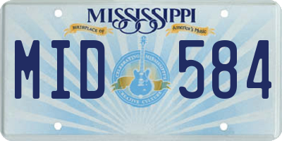 MS license plate MID584