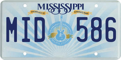 MS license plate MID586