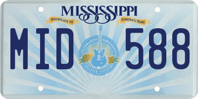 MS license plate MID588