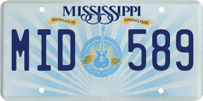 MS license plate MID589