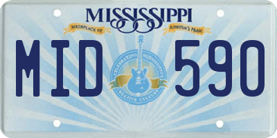 MS license plate MID590
