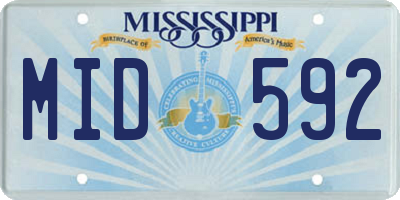 MS license plate MID592