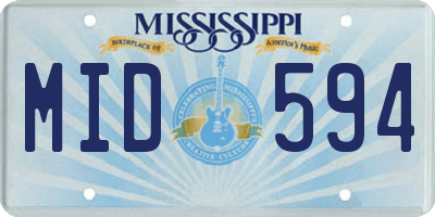 MS license plate MID594