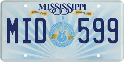 MS license plate MID599
