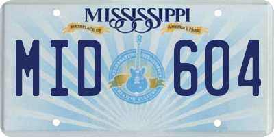 MS license plate MID604