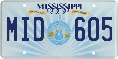 MS license plate MID605
