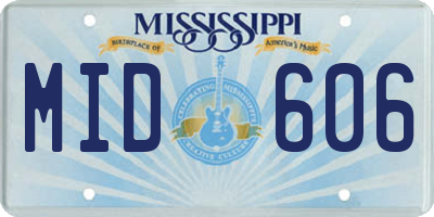 MS license plate MID606