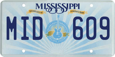 MS license plate MID609