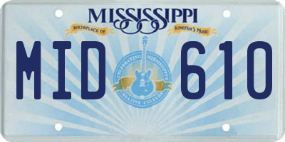 MS license plate MID610