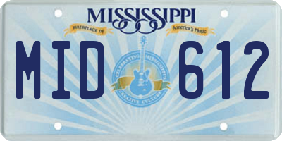 MS license plate MID612
