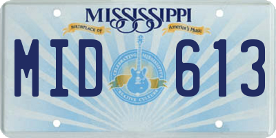 MS license plate MID613