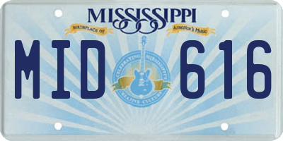 MS license plate MID616