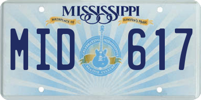 MS license plate MID617