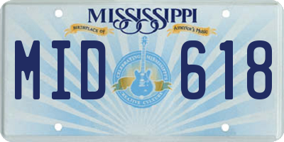 MS license plate MID618