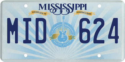 MS license plate MID624