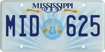 MS license plate MID625
