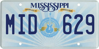 MS license plate MID629