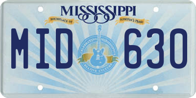 MS license plate MID630