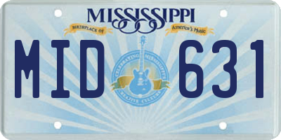 MS license plate MID631
