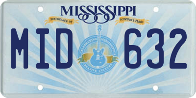 MS license plate MID632