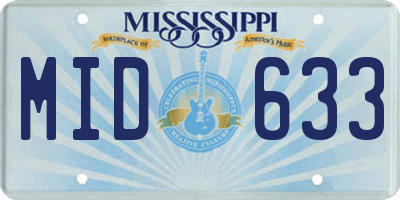MS license plate MID633