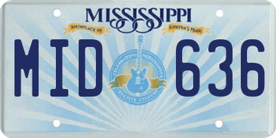 MS license plate MID636