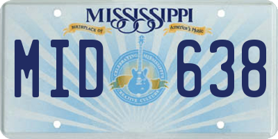 MS license plate MID638