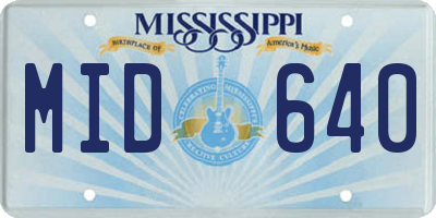 MS license plate MID640