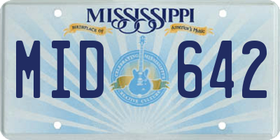 MS license plate MID642
